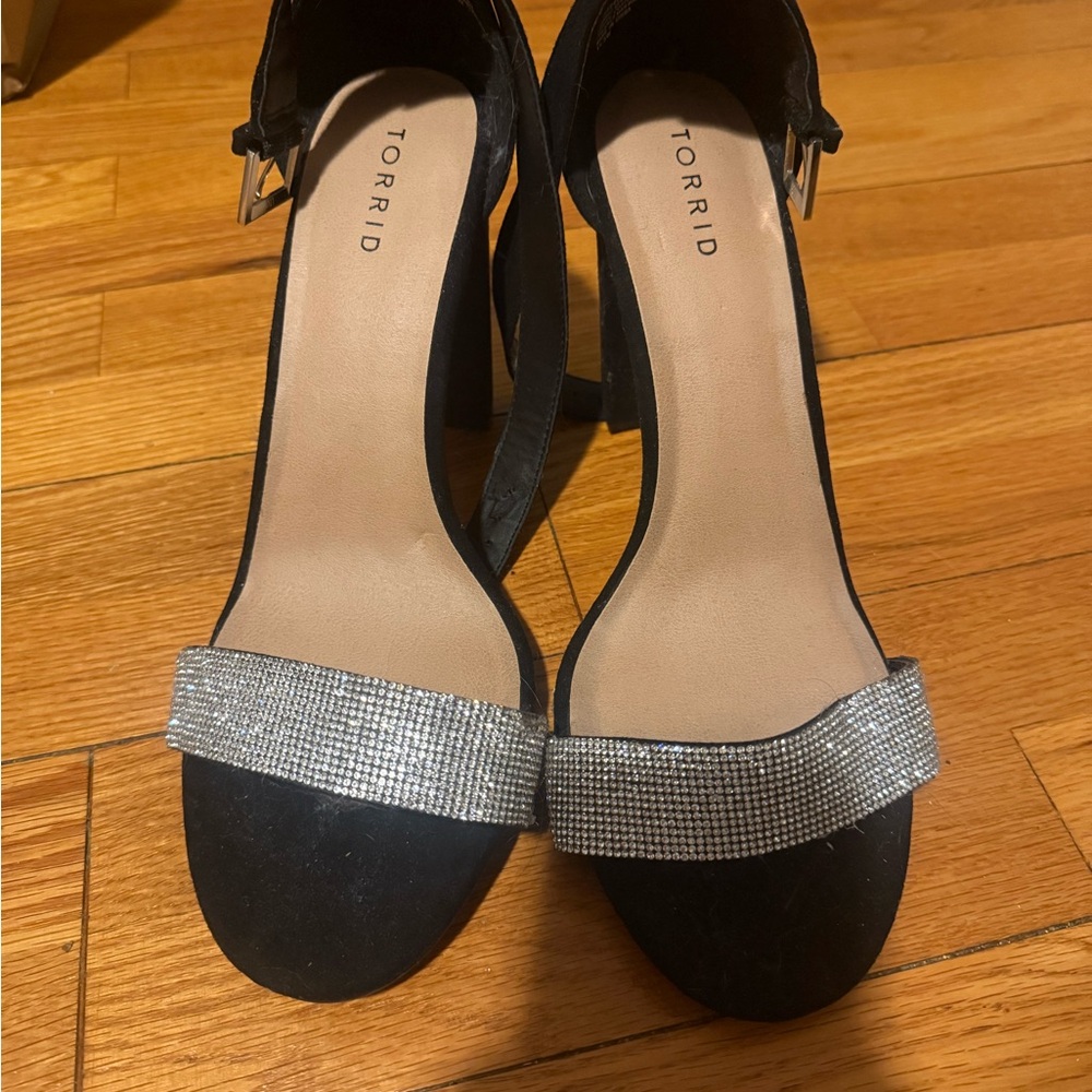 Torrid Black Heels with Silver Accents
